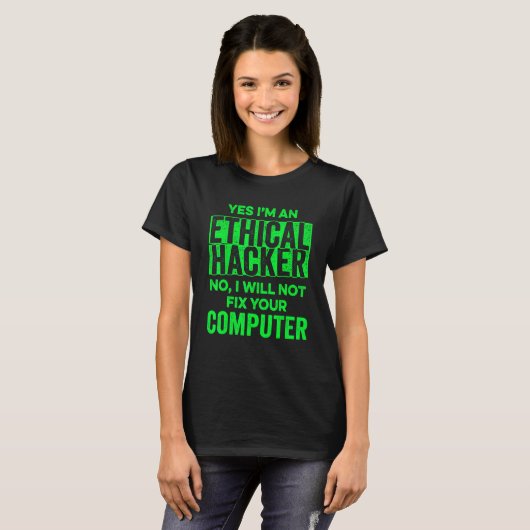 Ethischer Hacker Computer Cybersecurity IT Pen Tes T-Shirt (Vorne ganz)