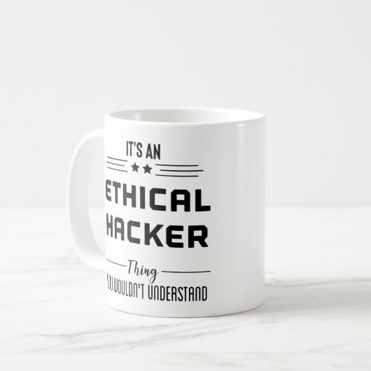 Ethischer Hacker Cybersecurity - Sicherheitsszenar Kaffeetasse (Vorderseite Links)