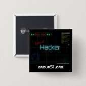 Ethischer Hacker-Knopf Button (Vorne & Hinten)