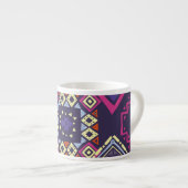 Ethischer, primitiver geometrischer Hintergrund de Espressotasse (Vorderseite Rechts)