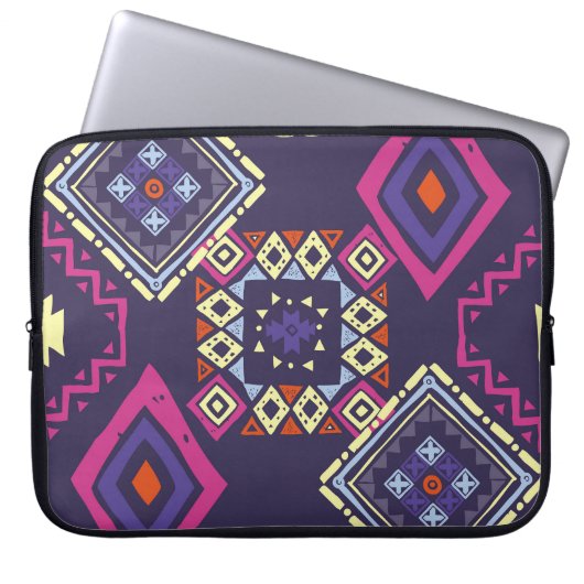 Ethischer, primitiver geometrischer Hintergrund de Laptopschutzhülle (Vorderseite)