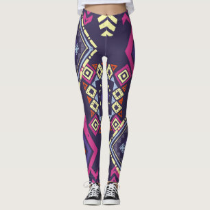 Ethischer, primitiver geometrischer Hintergrund de Leggings