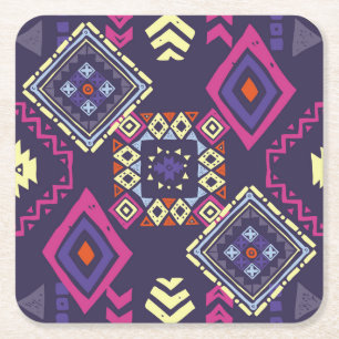 Ethischer, primitiver geometrischer Hintergrund de Rechteckiger Pappuntersetzer