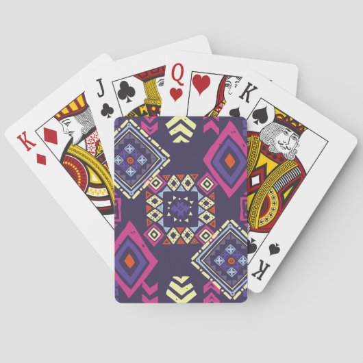 Ethischer, primitiver geometrischer Hintergrund de Spielkarten (Rückseite)