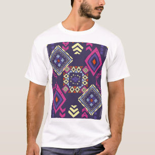 Ethischer, primitiver geometrischer Hintergrund de T-Shirt