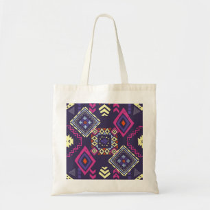 Ethischer, primitiver geometrischer Hintergrund de Tragetasche