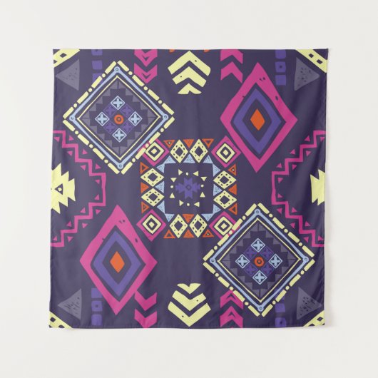 Ethischer, primitiver geometrischer Hintergrund de Wandteppich (Vorderseite)