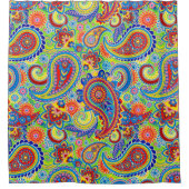 Ethisches farbiges Paisley Nahtloses Muster Duschvorhang (Vorderseite)