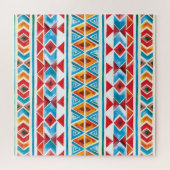 Ethisches geometrisches Muster der Wasserfarbe. Puzzle (Horizontal)