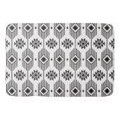 Ethisches geometrisches Schwarzweißmuster Badematte (Vorderseite)
