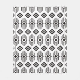 Ethisches geometrisches Schwarzweißmuster Fleecedecke
