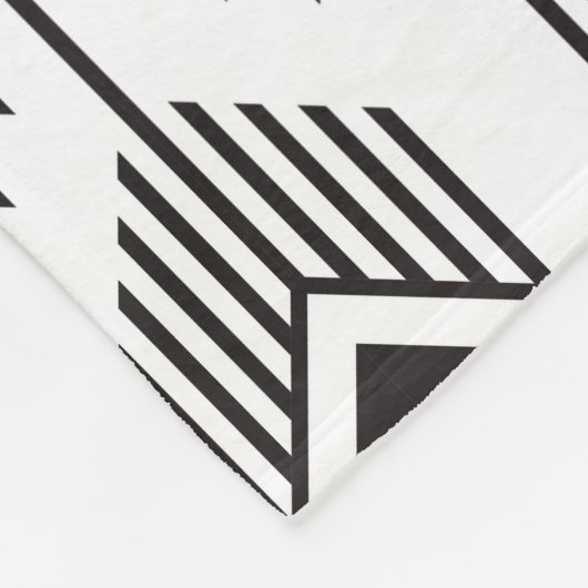 Ethisches geometrisches Schwarzweißmuster Fleecedecke (Ecke)