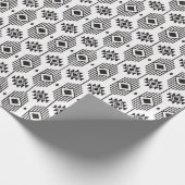 Ethisches geometrisches Schwarzweißmuster Geschenkpapier (Ecke)
