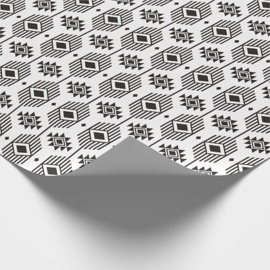 Ethisches geometrisches Schwarzweißmuster Geschenkpapier (Ecke)