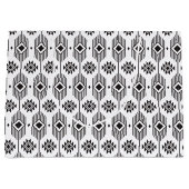 Ethisches geometrisches Schwarzweißmuster Große Geschenktüte (Vorderseite)