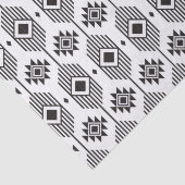 Ethisches geometrisches Schwarzweißmuster Seidenpapier (Detail)