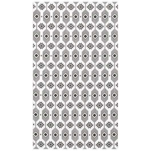 Ethisches geometrisches Schwarzweißmuster Tischdecke (Vorderseite)