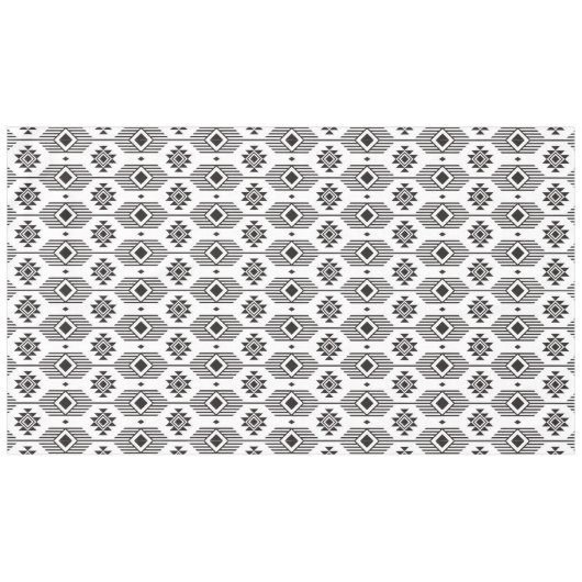 Ethisches geometrisches Schwarzweißmuster Tischdecke (Vorderseite (Horizontal))