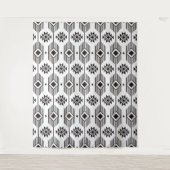 Ethisches geometrisches Schwarzweißmuster Wandteppich (Vorderseite)