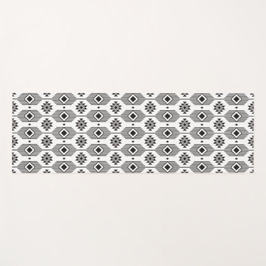 Ethisches geometrisches Schwarzweißmuster Yogamatte (Vorderseite (Horizontal))
