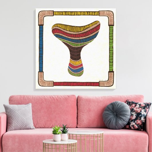 Ethnic Abstract Mushroom Leinwanddruck (Insitu (Wohnzimmer))