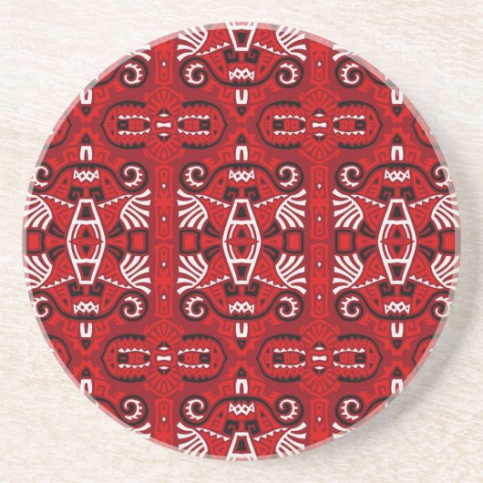 Ethnic Abstrakt Vintag Boho Tile Getränkeuntersetzer (Vorne)