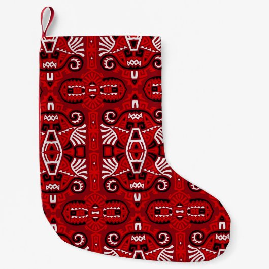 Ethnic Abstrakt Vintag Boho Tile Kleiner Weihnachtsstrumpf (Vorderseite)