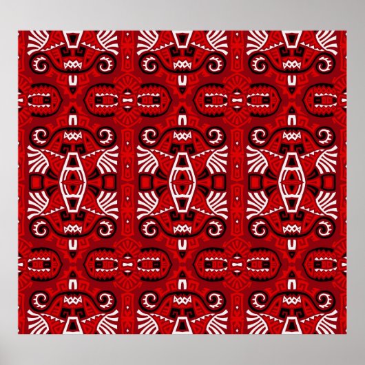 Ethnic Abstrakt Vintag Boho Tile Poster (Vorne)