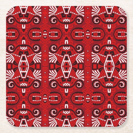 Ethnic Abstrakt Vintag Boho Tile Rechteckiger Pappuntersetzer (Vorderseite)