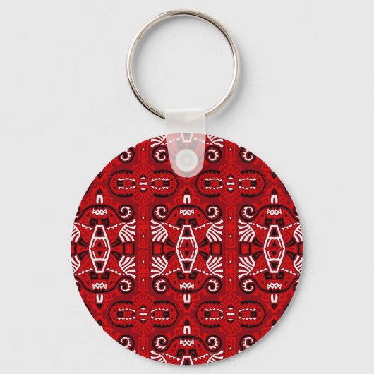 Ethnic Abstrakt Vintag Boho Tile Schlüsselanhänger (Vorderseite)