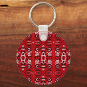 Ethnic Abstrakt Vintag Boho Tile Schlüsselanhänger (Rückseite)