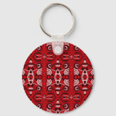 Ethnic Abstrakt Vintag Boho Tile Schlüsselanhänger (Rückseite)