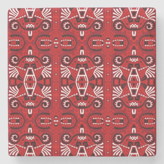 Ethnic Abstrakt Vintag Boho Tile Steinuntersetzer (Vorderseite)