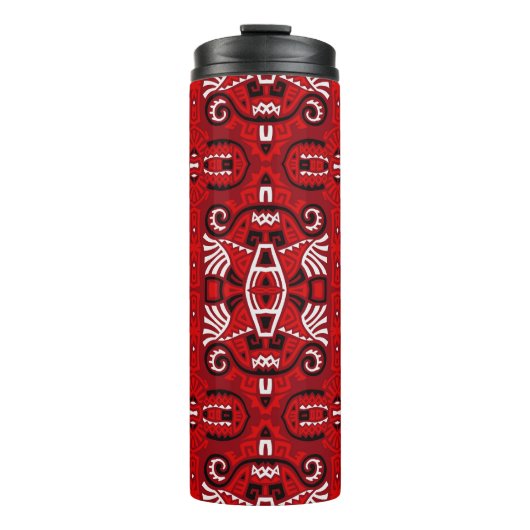 Ethnic Abstrakt Vintag Boho Tile Thermosbecher (Vorderseite)