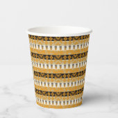 Ethnic Adinkra African Golden Pattern Paper Cups Pappbecher (Rückseite)