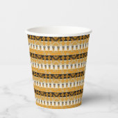 Ethnic Adinkra African Golden Pattern Paper Cups Pappbecher (Vorderseite)