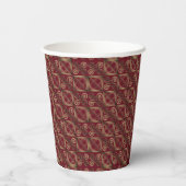 Ethnic Adinkra African Golden Pattern Pappbecher (Rückseite)