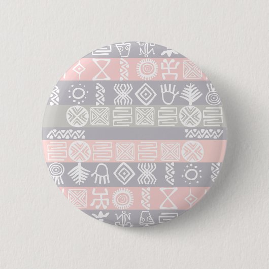 Ethnic African Boho Design Button (Vorderseite)