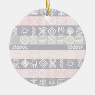 Ethnic African Boho Design Keramik Ornament