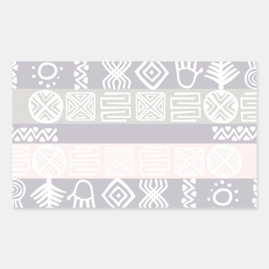 Ethnic African Boho Design Rechteckiger Aufkleber (Vorderseite)