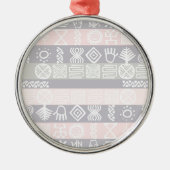 Ethnic African Boho Design Silbernes Ornament (Vorne)