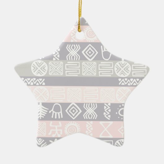 Ethnic African Boho Design Star Ornament (Vorne)