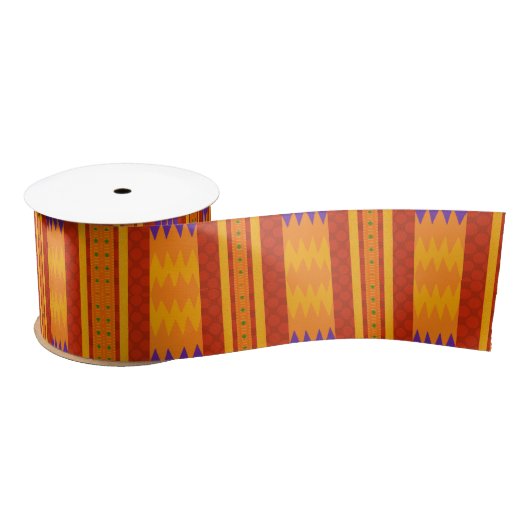 Ethnic African Kente Design Satin Ribbon Satinband (Spule)