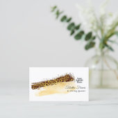 Ethnic African Leopard Brush Strokes Design Visitenkarte (Stehend Vorderseite)