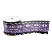 Ethnic African Lila Mudcloth Design Satin Ribbon Satinband (Spule)