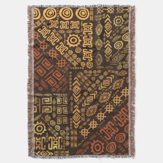 Ethnic African Pattern- browns and golds #10 Decke (Vorderseite Vertikal)