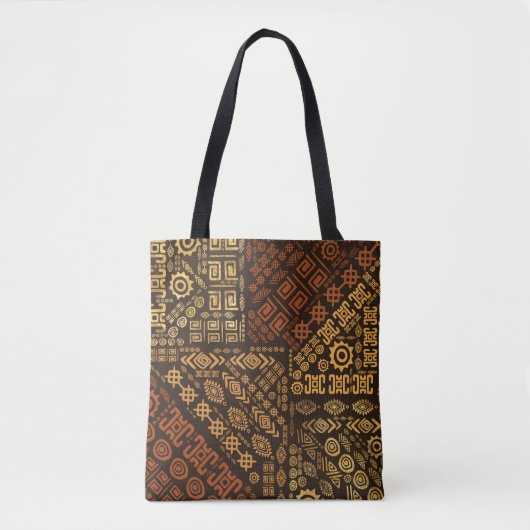Ethnic African Pattern- browns and golds #10 Tasche (Vorderseite)