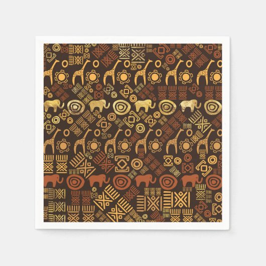 Ethnic African Pattern- browns and golds #7 Serviette (Vorderseite)