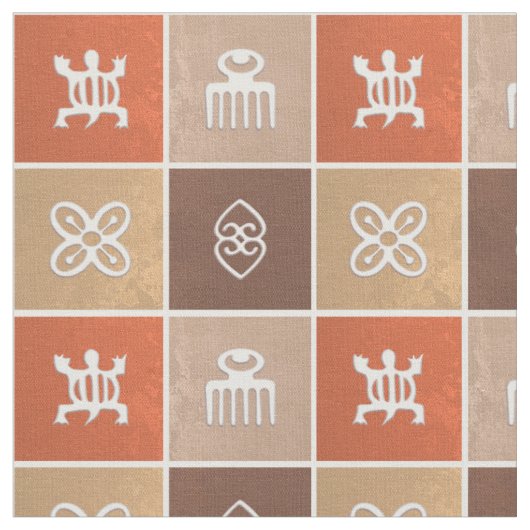 Ethnic African pattern with Adinkra symbols Stoff (Nahaufnahme)