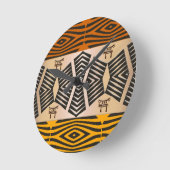 ethnic african tribal pattern runde wanduhr (Winkel)